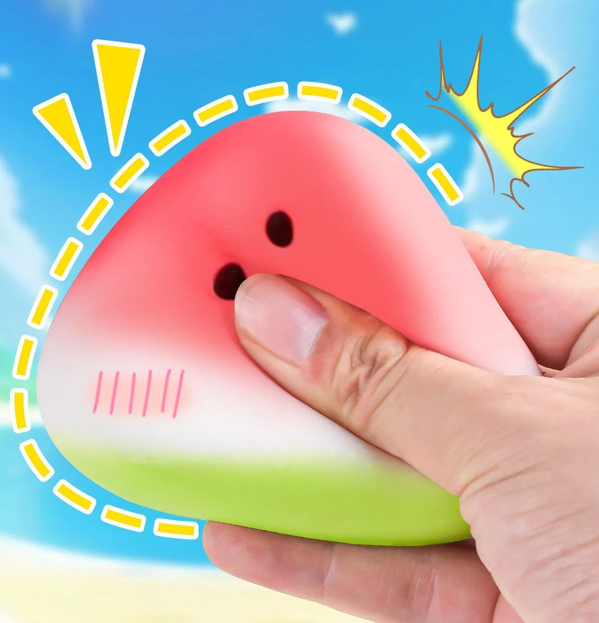 1~10PCS Squishy Watermelon Fidget Toy Anti-Stress Slow Rising Fruit Pinch Squeeze Stress Reliever Funny Pressure Reducer Prop