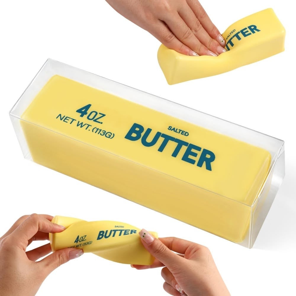14/24CM Butter Stick Fidget Toys Squishy Elastic Cheese Stick Funny Decompression Stress Anxiety Relief Squeeze Prank Toy Relax